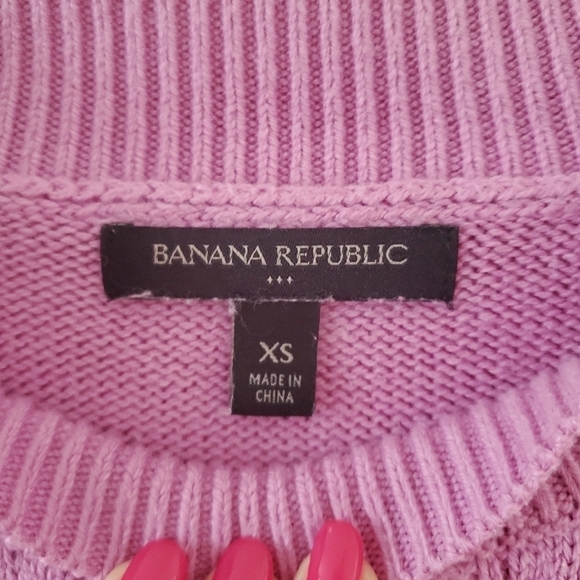 Banana Republic Factory Round Neck Purple Pullover Knit Sweater - Picture 6 of 7